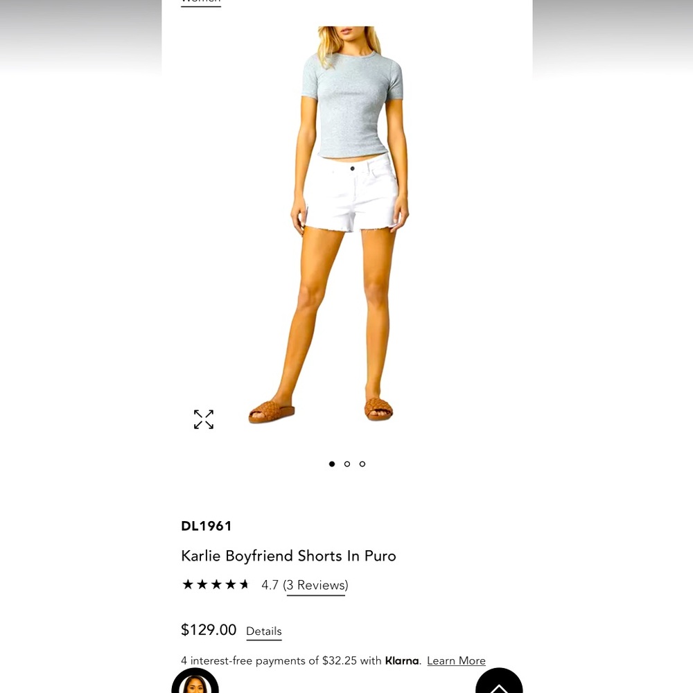 DL1961 KARLIE BOYFRIEND SHORTS IN PURO SIZE 29